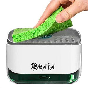 2-in-1 Kitchen Soap Dispenser with Sponge Holder - dishwashing Liquid Dispenser